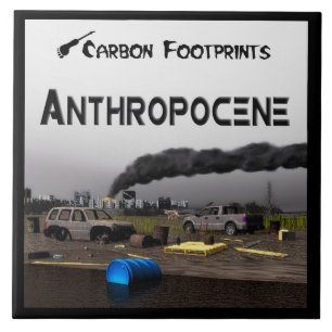 Carbon Footprints - Anthropocene Ceramic Tile
