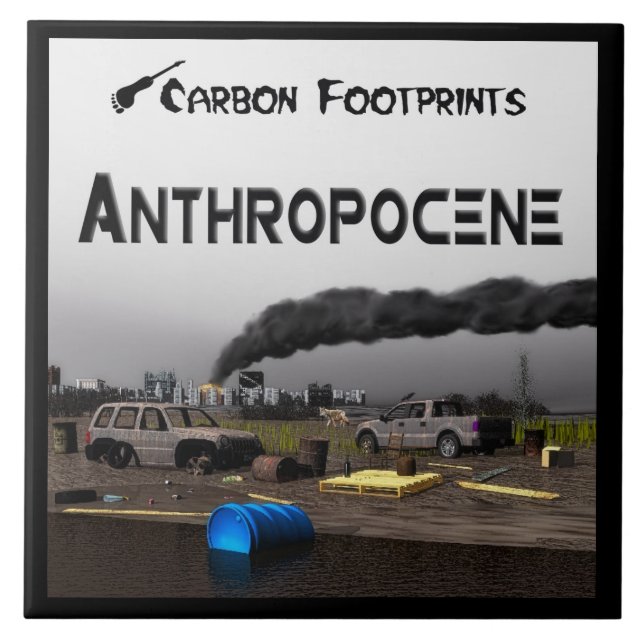 Carbon Footprints - Anthropocene Ceramic Tile (Front)