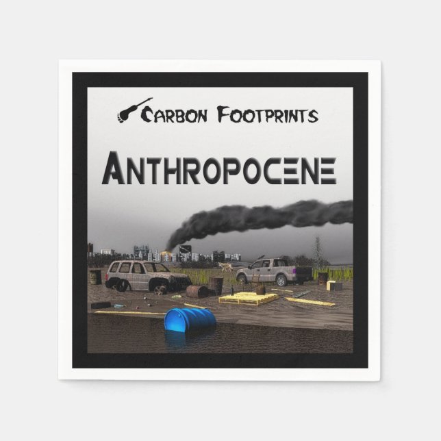 Carbon Footprints - Anthropocene Paper Napkins (Front)