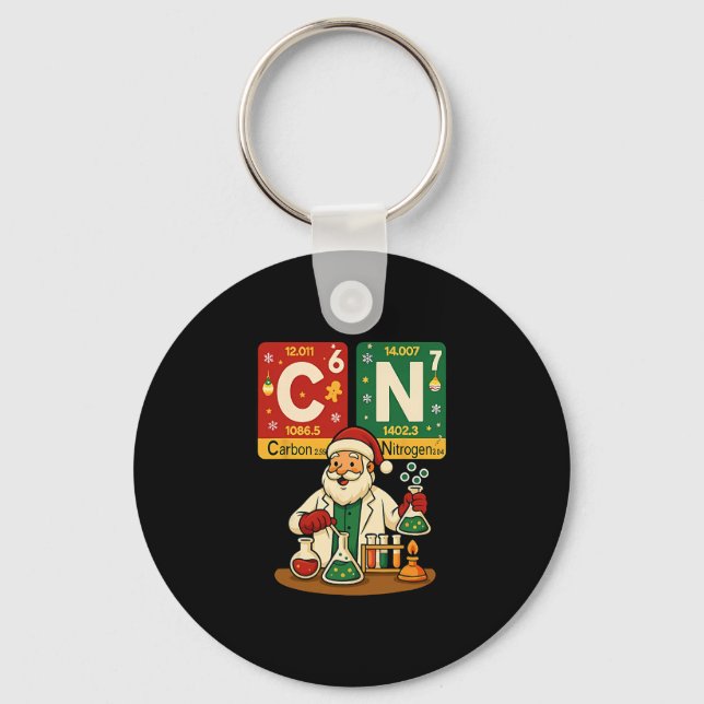 Carbon Nitrogen 67 Meme Teacher Science Periodic T Keychain (Front)