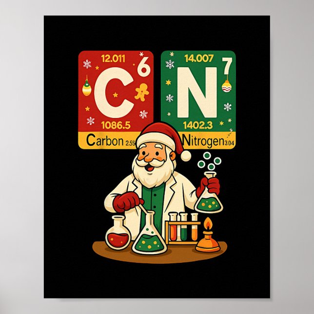 Carbon Nitrogen 67 Meme Teacher Science Periodic T Poster (Front)