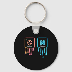 Carbon Nitrogen Science Design Fun Chemistry Lover Keychain