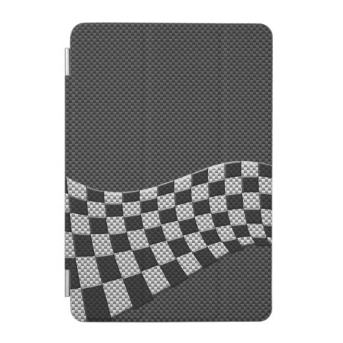 Carbon Style Racing Flag Wave Decor iPad Mini Cover