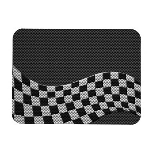 Carbon Style Racing Flag Wave Decor Magnet