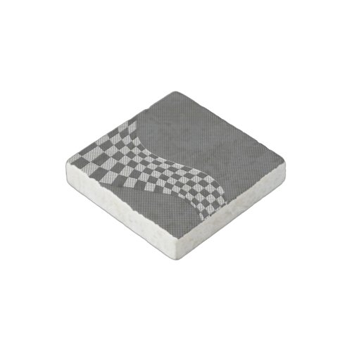 Carbon Style Racing Flag Wave Decor Stone Magnet