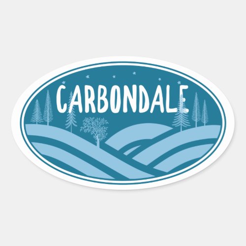 Carbondale Colorado Outdoors Oval Sticker