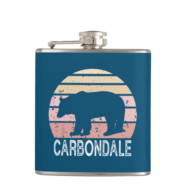 Carbondale Colorado Retro Bear Flask (Front)