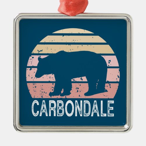 Carbondale Colorado Retro Bear Metal Ornament