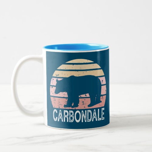 Carbondale Colorado Retro Bear Two_Tone Coffee Mug