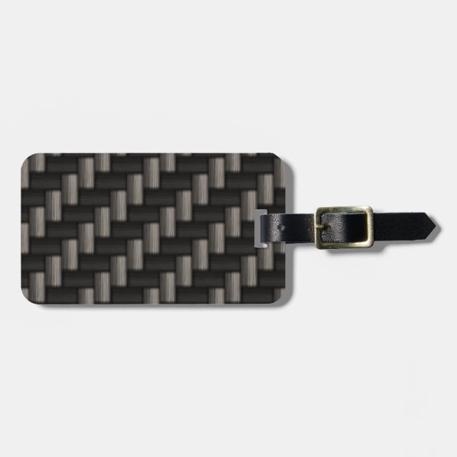 Carbonfiber Pattern Checkered Luggage Tag (Front Horizontal)