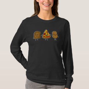 CARBS ARE FRIENDS Cute illustration toast pizza an T-Shirt