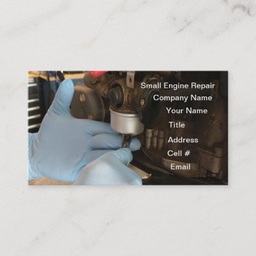 carburetor gloves repair mower engine cleaning business card