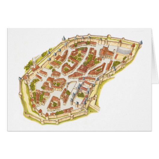 Carcassonne France. Aerial view Cards (Front Horizontal)