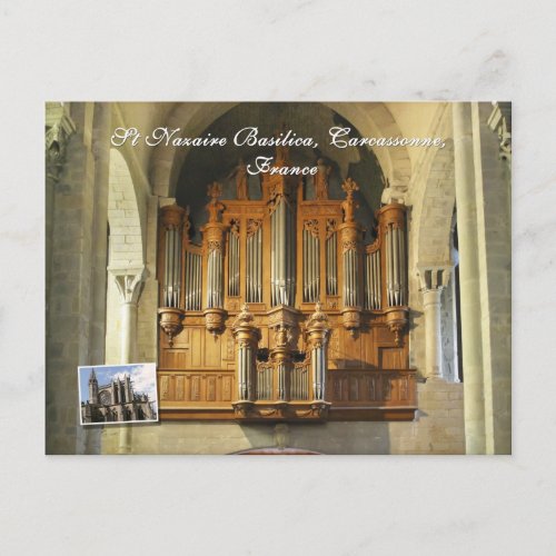 Carcassonne organ postcard