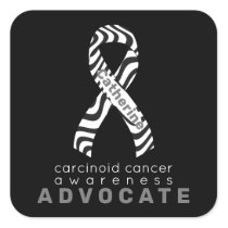 Carcinoid Cancer Advocate Black Square Sticker