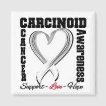 Carcinoid Cancer Awareness Heart Ribbon Magnet