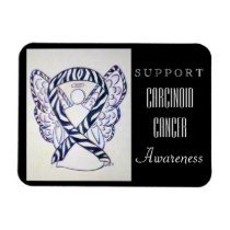 Carcinoid Cancer Awareness Ribbon Angel Magnet