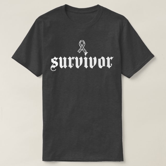 Carcinoid Cancer Awareness Survivor Zebra Ribbon G T-Shirt (Design Front)