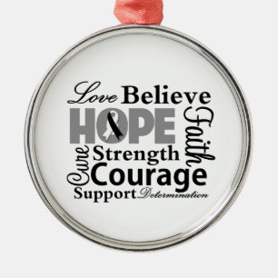Carcinoid Cancer Collage of Hope Metal Ornament