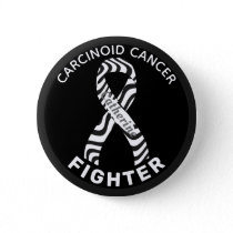 Carcinoid Cancer Fighter Ribbon Black Button