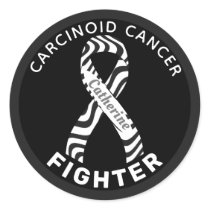 Carcinoid Cancer Fighter Ribbon Black Classic Round Sticker