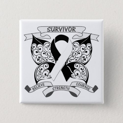 Carcinoid Cancer Survivor Butterfly Strength Pinback Button