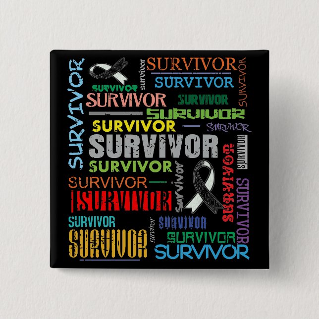 Carcinoid Cancer Survivor Collage.png Pinback Button (Front)