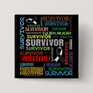 Carcinoid Cancer Survivor Collage.png Pinback Button