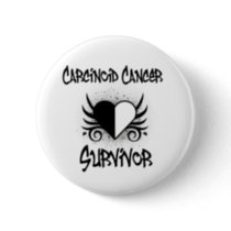 Carcinoid Cancer SURVIVOR Heart Tattoo Button