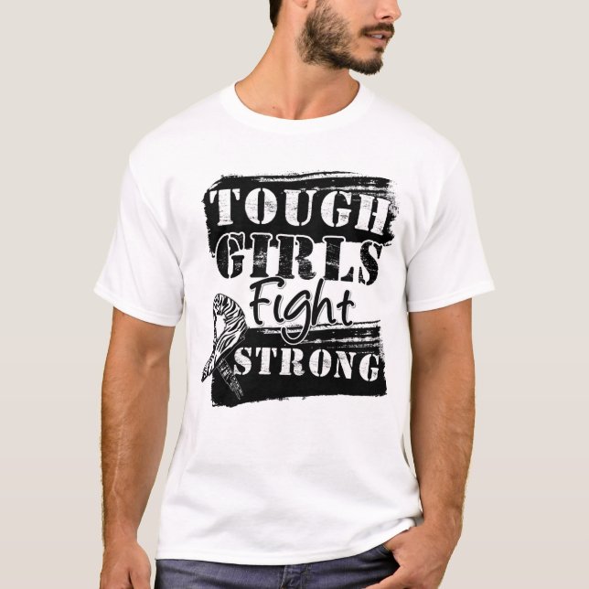Carcinoid Cancer Tough Girls Fight Strong T-Shirt (Front)