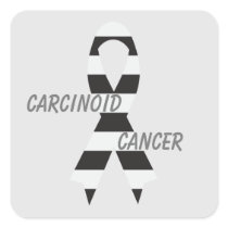 Carcinoid Cancer Zebra Awareness Ribbon by Janz Square Sticker