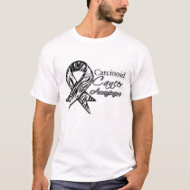 Carcinoid Cancer Zebra-Striped Awareness Ribbon T-Shirt
