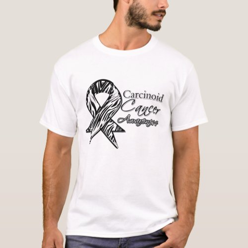 Carcinoid Cancer Zebra_Striped Awareness Ribbon T_Shirt