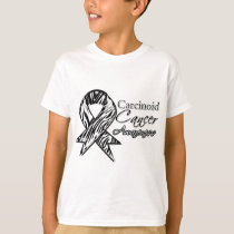 Carcinoid Cancer Zebra-Striped Awareness Ribbon T-Shirt