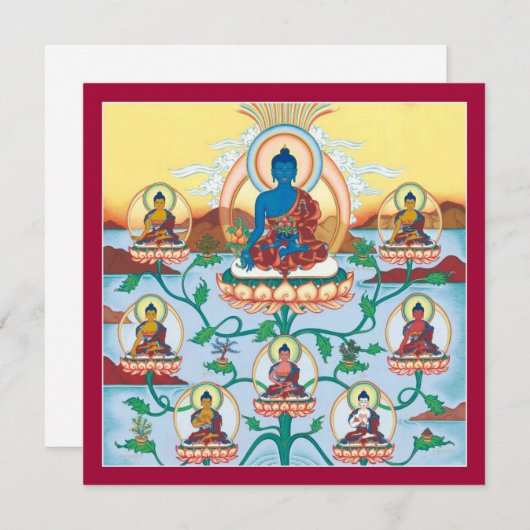 CARD 8 Medicine Buddhas -square card with envelope (Front/Back)