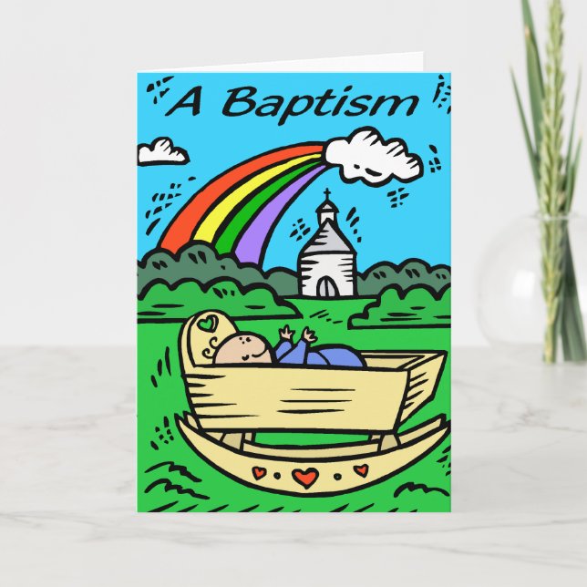 Card:  "A BAPTISM" Card (Front)