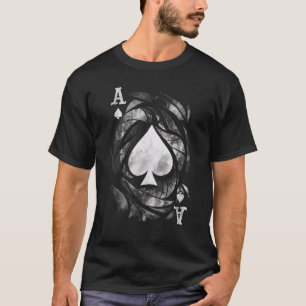 Card Ace Spades Dice Games Deck Grunge Effect Poke T-Shirt