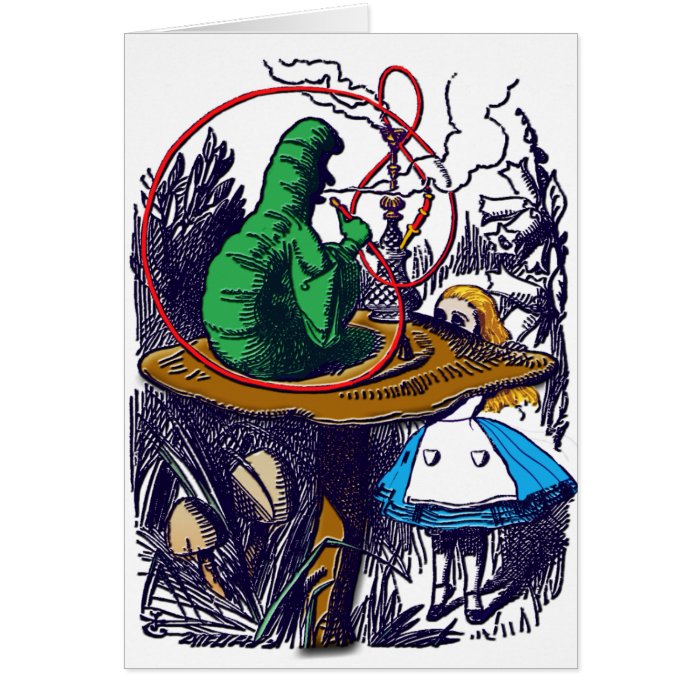 Card Alice in Wonderland Caterpillar & Hookah
