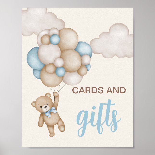 Card and Gifts Teddy Bear Boy sign (Front)