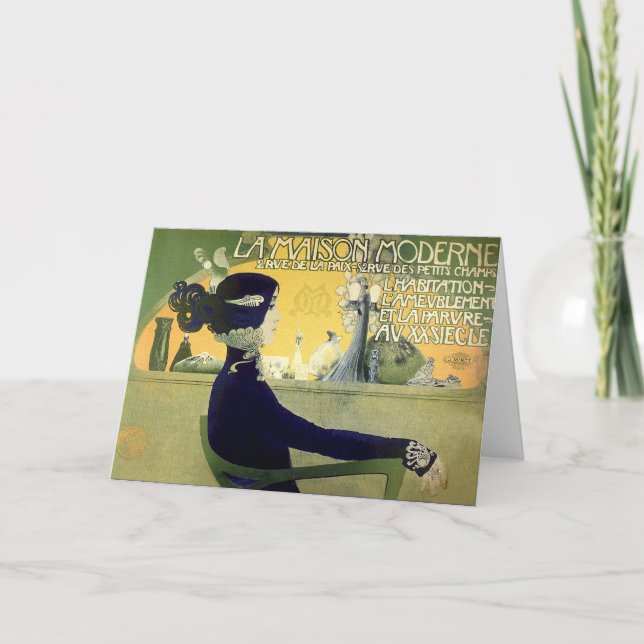 Card: Art Nouveau - Henri Privat-Livemont Holiday Card (Front)
