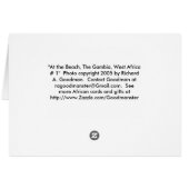 Card, "At the Beach, The Gambia, West Africa" (Back Horizontal)