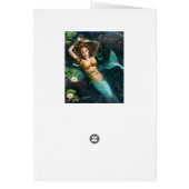 Card Beautiful mermaid in lake with lilies (Back)