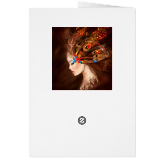 Card Beautiful Spring woman butterfly (Back)