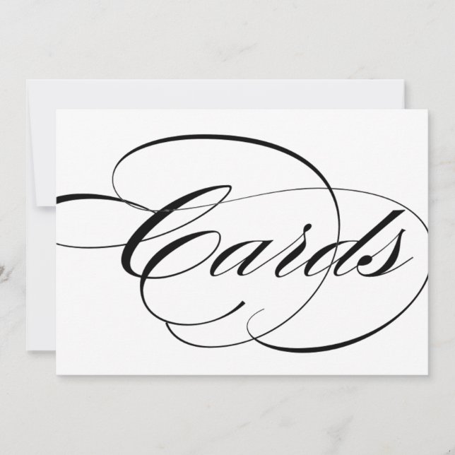 Card box signage for wedding reception decor (Front)