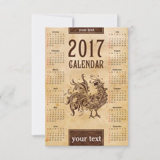 Card Calendar 2017 Chinese (Front)