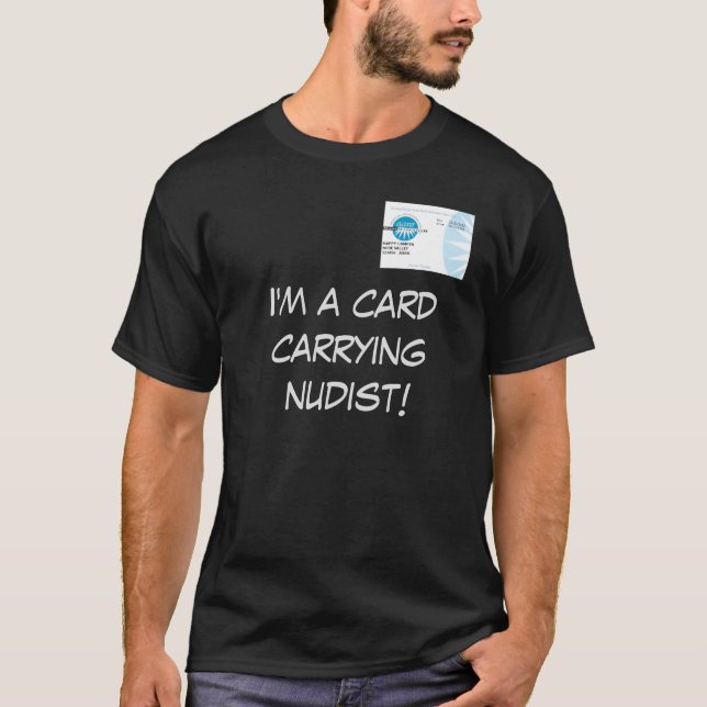 Card Carrying Nudist T-Shirt (Front)