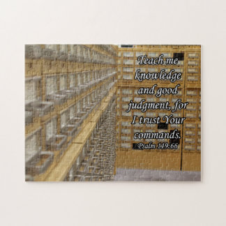 Card Catalog with Scripture Jigsaw Puzzle