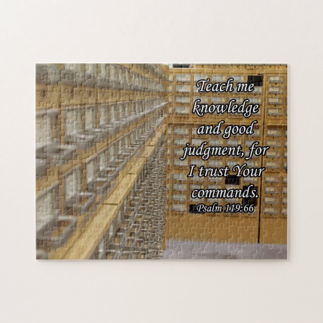 Card Catalog with Scripture Jigsaw Puzzle (Horizontal)