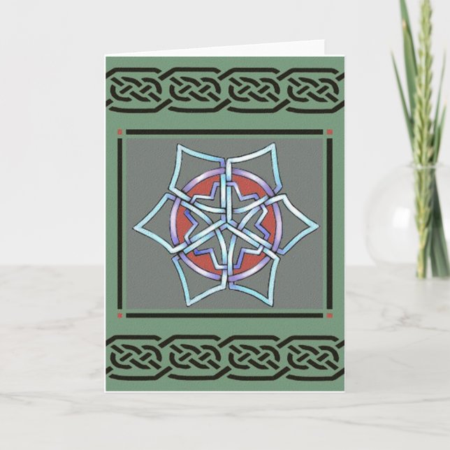 card- celtic snowflake by talkingfox holiday card (Front)