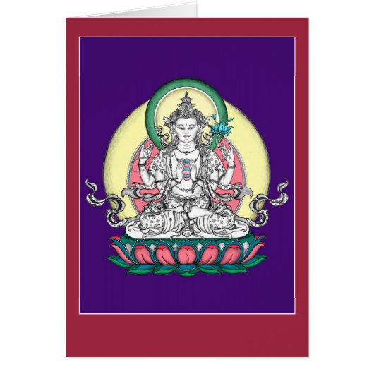 CARD Chenrezig / Avalokiteshvara with explanation (Front)